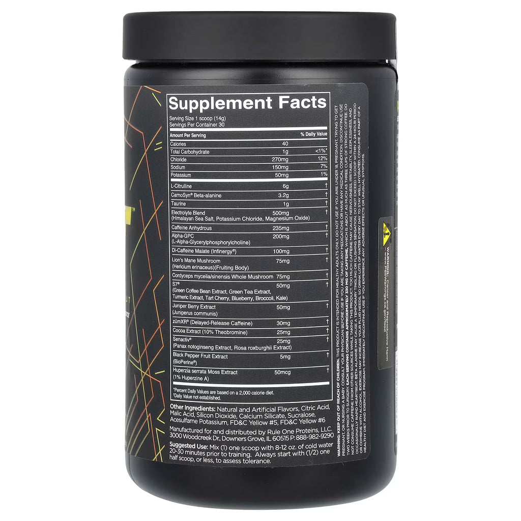 Rule1 Pre Lift 30 serve | Blue Raspberry | Orange Pineapple| Snow Cone | Fruit Punch | Mandarin Mango | Star pop|