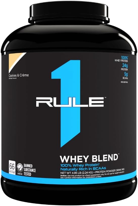 R1 Whey Protein Blend 5lbs Chocolate Fudge, Vanilla Ice Cream, Strawberries & Creme, Cookies & Creme