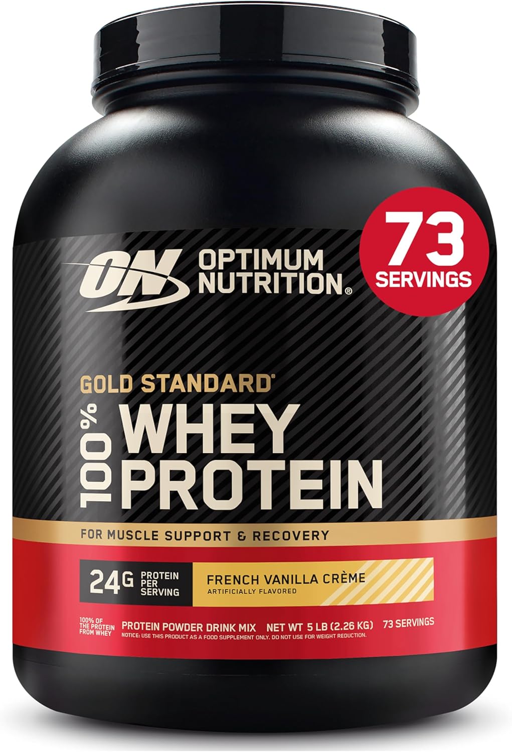 Optimum Nutrition Gold Standard 100% Whey Protein Powder, Strawberry Banana, Rocky Road, Banana Cream, French Vanilla Creme, Cookies & Cream, Double Rich Chocolate, Vanilla Ice Cream, Delicious Strawberry,  5 Pound (Packaging May Vary)