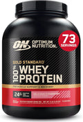 Optimum Nutrition Gold Standard 100% Whey Protein Powder, Strawberry Banana, Rocky Road, Banana Cream, French Vanilla Creme, Cookies & Cream, Double Rich Chocolate, Vanilla Ice Cream, Delicious Strawberry,  5 Pound (Packaging May Vary)