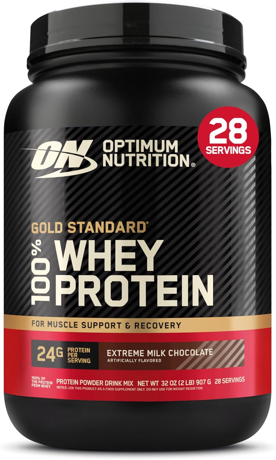 Optimum Nutrition Gold Standard 100% Whey Protein Powder, Vanilla Ice Cream, Delicious Strawberry,  Double Rich Chocolate, Chocolate Malt 2LB, Packaging May Vary