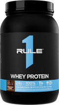 R1 Whey Blend 2lbs Chocolate Fudge, Pistachio Ice Cream.