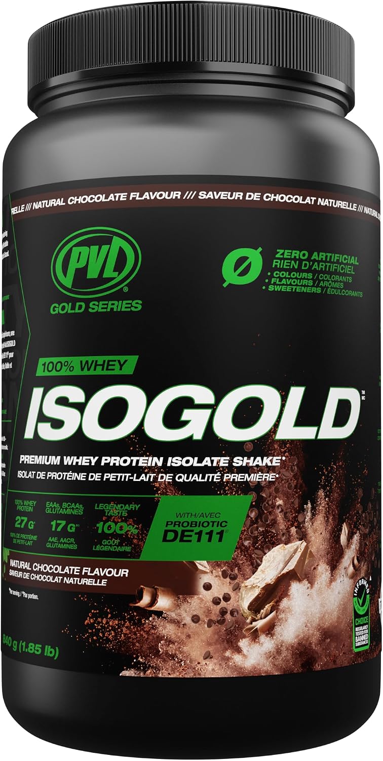PVL ISOGOLD – Grass Fed - Premium Isolate 100% Whey Protein Shake (840 g (Pack of 1), Strawberry Milkshake, Natural Chocolate, )