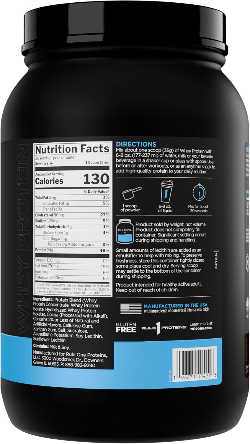 R1 Whey Blend 2lbs Chocolate Fudge, Pistachio Ice Cream.