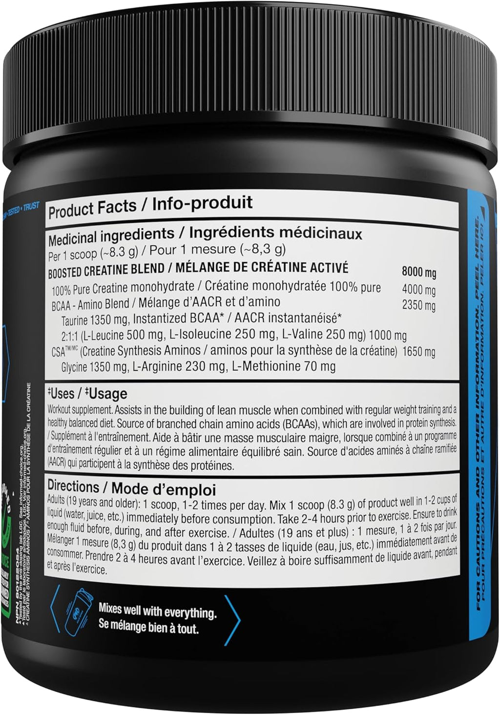 PVL Creatine X8 Advanced Multiplier – Amino Boosted Creatine Monohydrate Powder for Women & Men, Unflavoured Pre Workout Supplement with BCAAs & Amino Acids, 249 g (30 Servings)