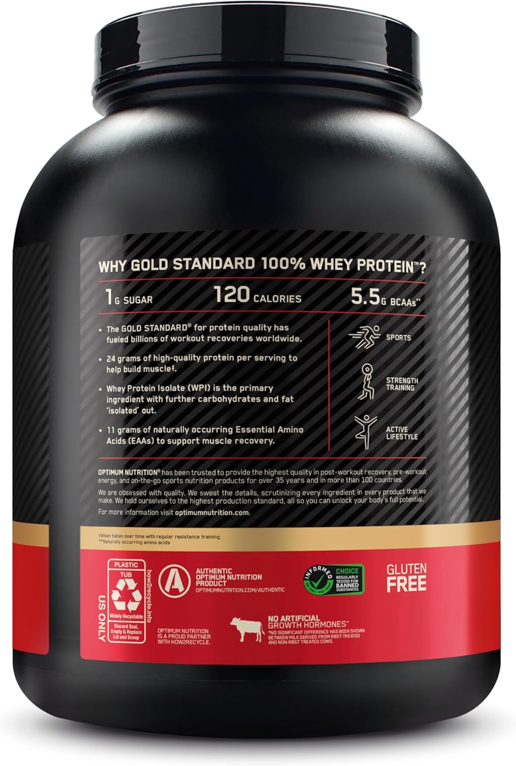 Optimum Nutrition Gold Standard 100% Whey Protein Powder, Strawberry Banana, Rocky Road, Banana Cream, French Vanilla Creme, Cookies & Cream, Double Rich Chocolate, Vanilla Ice Cream, Delicious Strawberry,  5 Pound (Packaging May Vary)