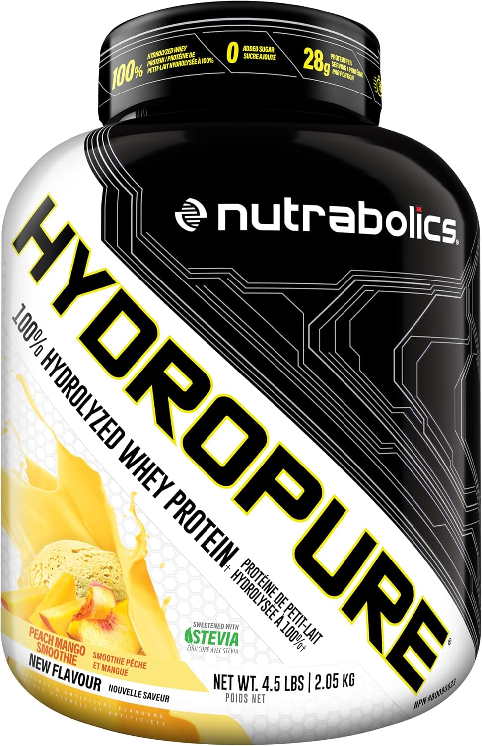 Nutrabolics Hydropure, 100% Hydrolyzed Whey Protein, Extreme Chocolate/ Peach Mango Smoothie 4.5 Pound