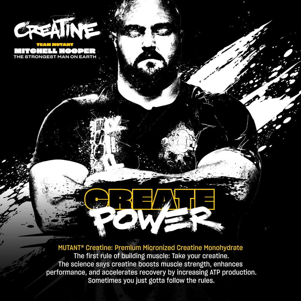 Mutant Creatine - Creatine Monohydrate Micronized Powder - Creatine Powder Supplement for enhanced high-intensity performance - 60 servings- 300 g - Unflavoured