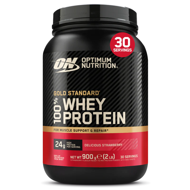 Optimum Nutrition Gold Standard 100% Whey Protein Powder, Vanilla Ice Cream, Delicious Strawberry,  Double Rich Chocolate, Chocolate Malt 2LB, Packaging May Vary