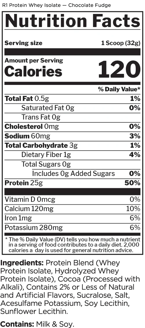 Rule 1 R1 Protein Isolate 76 serv Milk Chocolate, Cookies & Crème, Vanilla Butter Cake, Chocolate Fudge, Strawberry Banana, 5lbs 2.28 Kgs