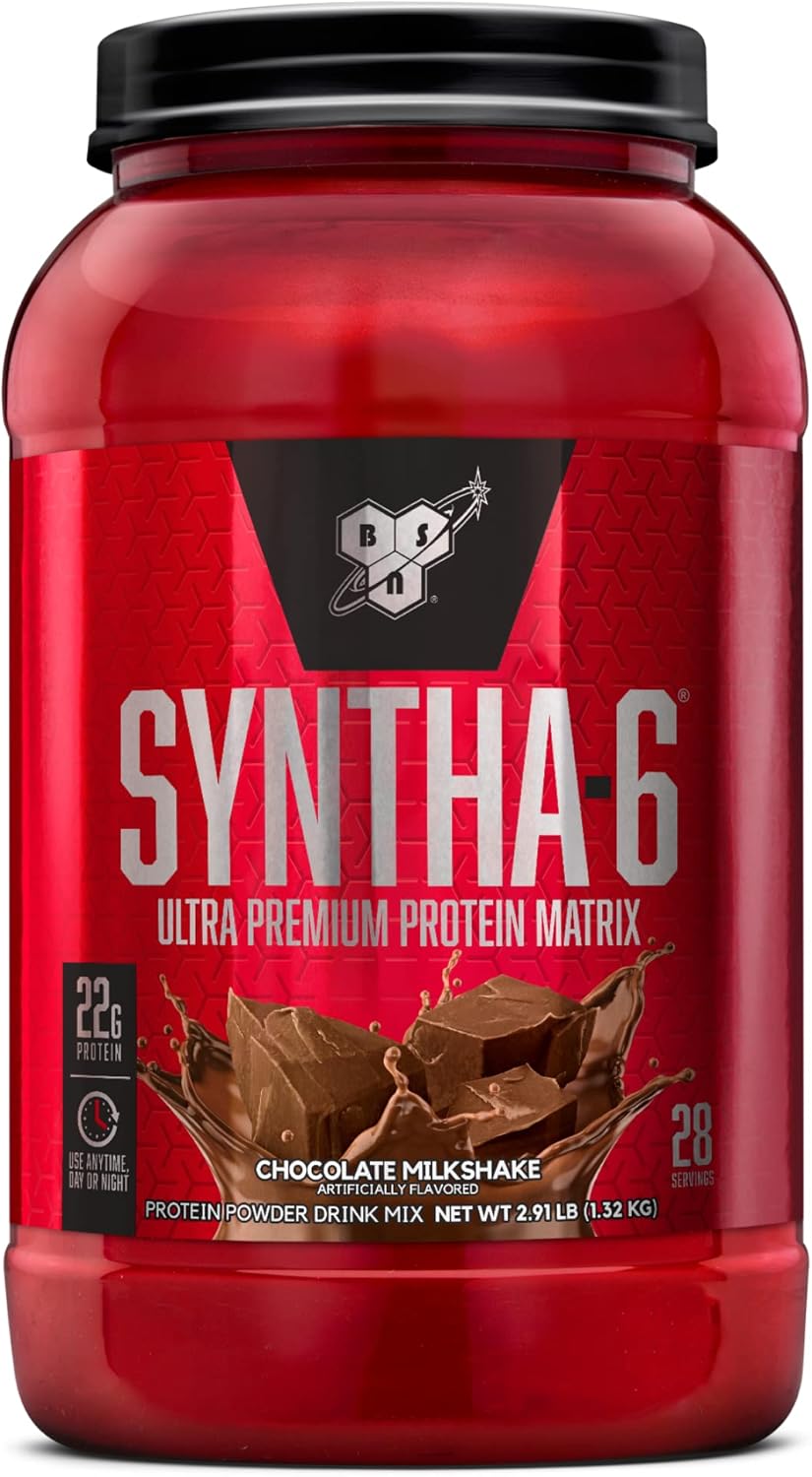 BSN SYNTHA-6 Whey Protein Powder, Vanilla Protein Powder with Micellar Casein, Milk Protein Isolate Powder, Vanilla Ice Cream, 28 Servings (Package May Vary)
