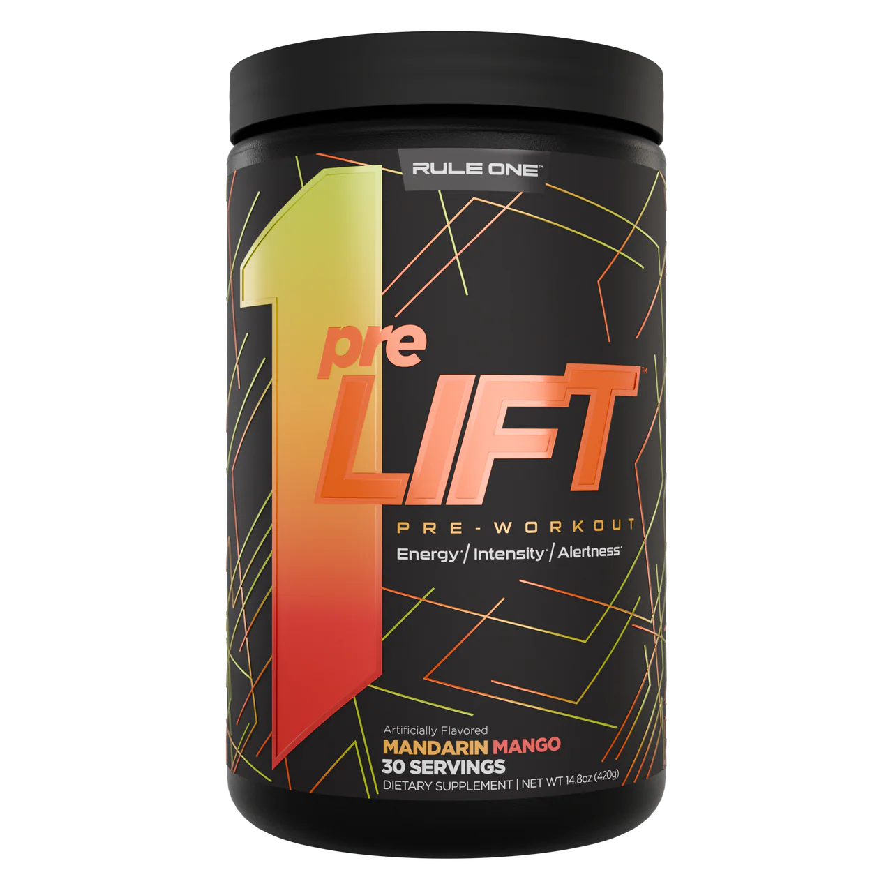 R1 PreLIFT 30srv Blue Raspberry, Orange Pineapple, Snow Cone, Fruit Punch, Mandarin Mango, Star Pop