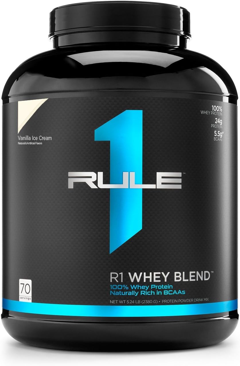 R1 Whey Protein Blend 5lbs Chocolate Fudge, Vanilla Ice Cream, Strawberries & Creme, Cookies & Creme