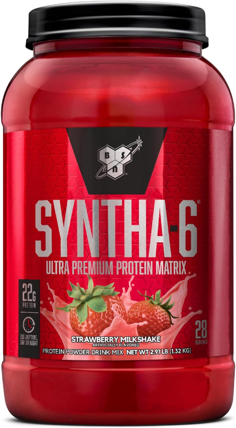 BSN SYNTHA-6 Whey Protein Powder, Vanilla Protein Powder with Micellar Casein, Milk Protein Isolate Powder, Vanilla Ice Cream, 28 Servings (Package May Vary)