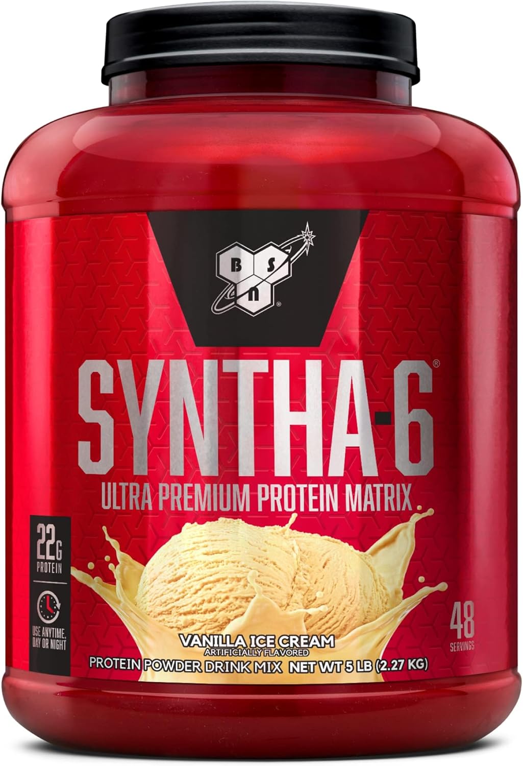BSN SYNTHA-6 Whey Protein Powder, Micellar Casein, Milk Protein Isolate, Chocolate Milkshake, 48 Servings (Packaging May Vary) , 5 LB